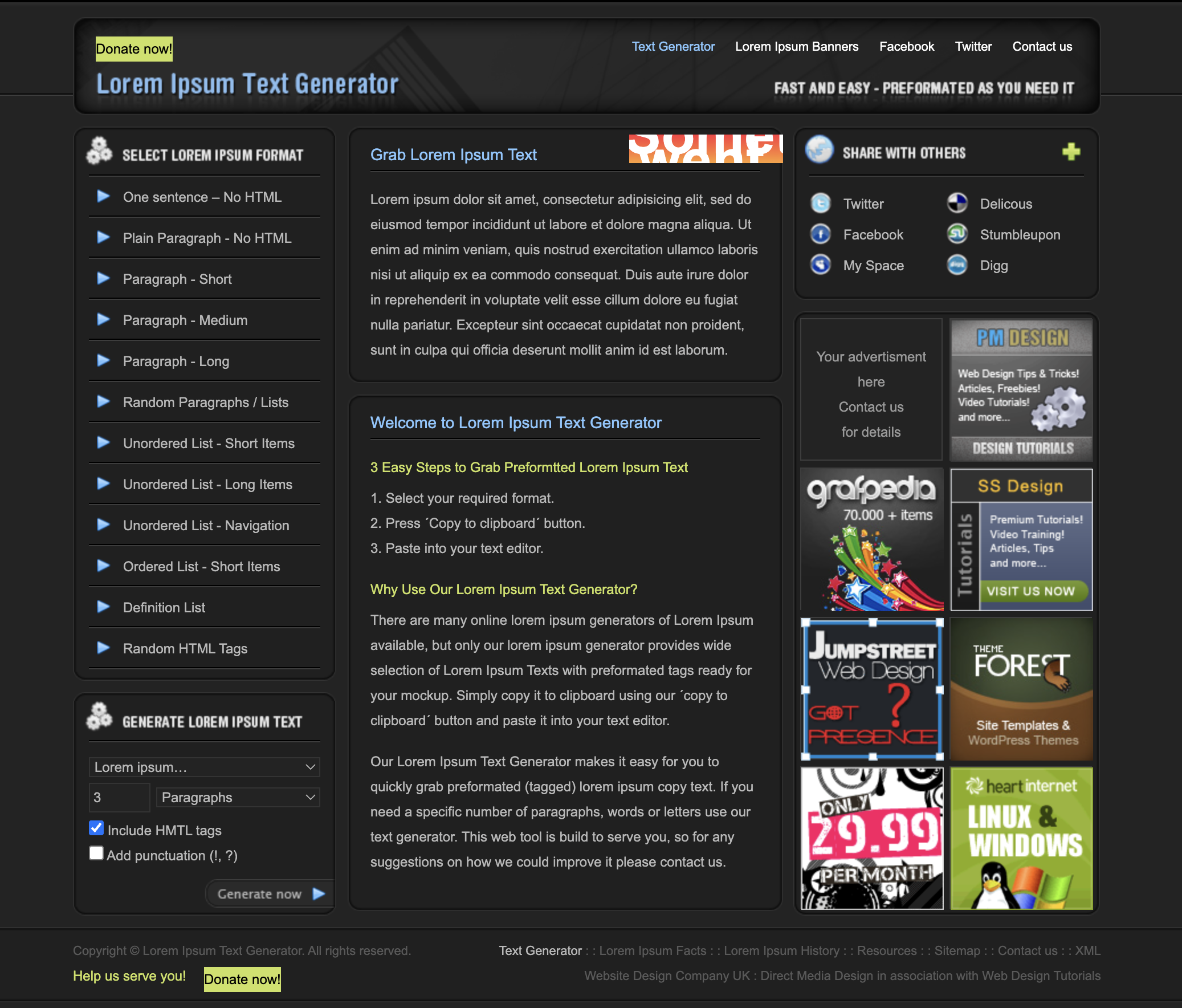 Lorem Ipsum Generator